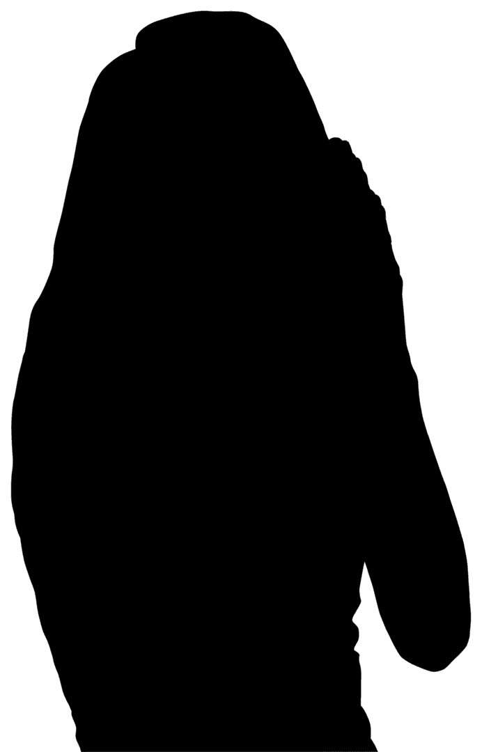 Silhouette of Sportswoman With Hands on Head on Transparent Background