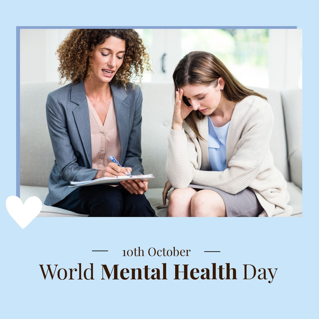 World Mental Health Day Animation with Therapist and Patient