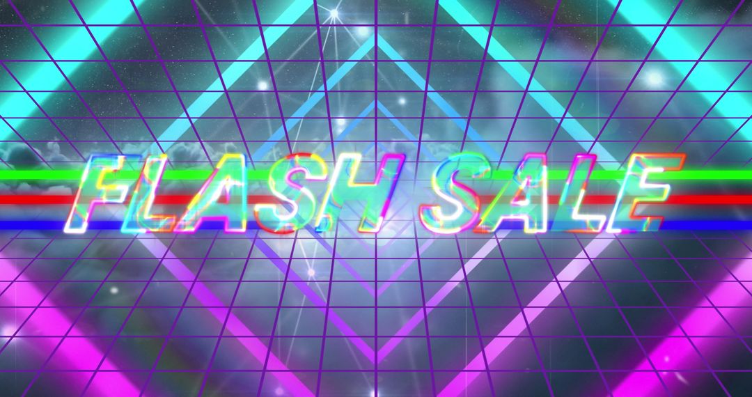 Vibrant Retro Flash Sale Neon Display