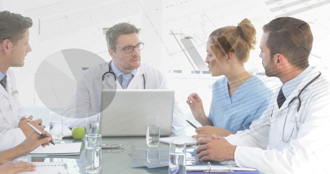 Team of Doctors Collaborating with Data Analysis