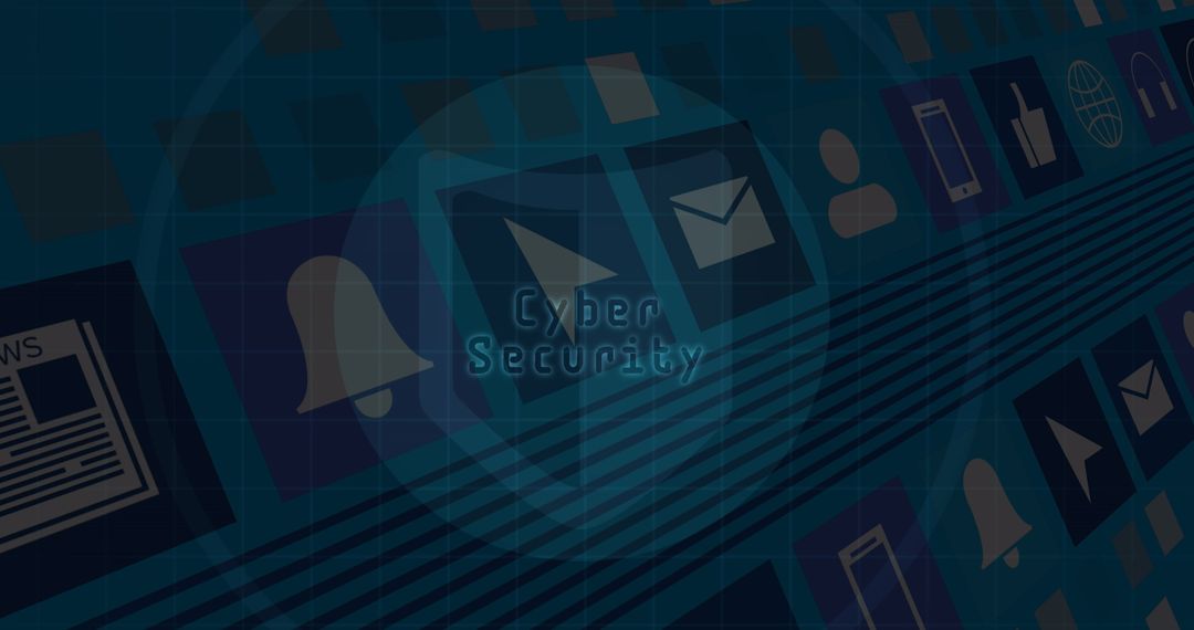 Cyber Security Concept with Digital Icons
