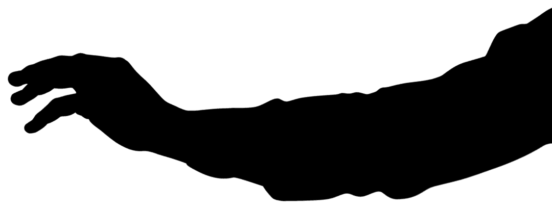 Silhouette of Outstretched Hand with Transparent Background