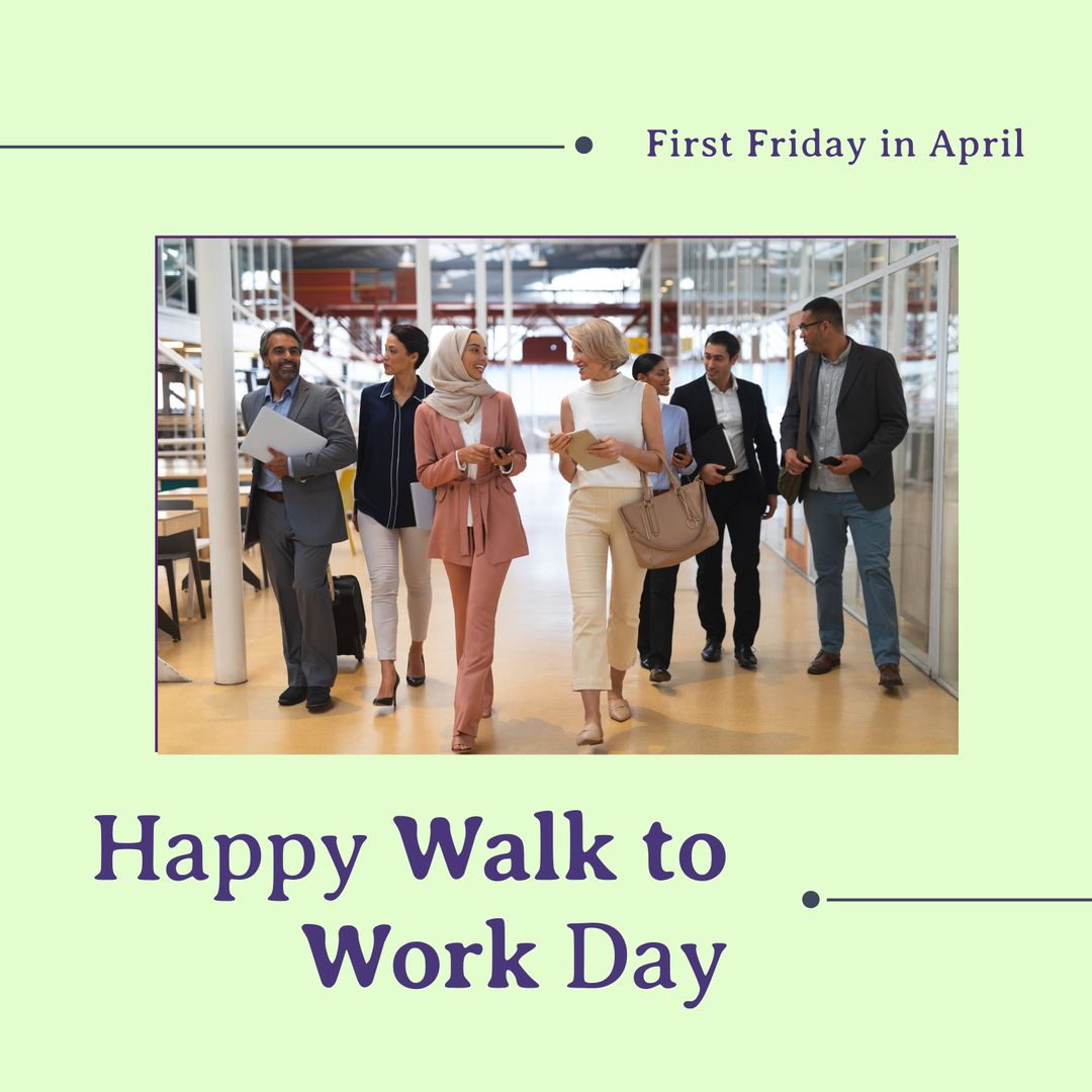 Diverse Business Team Celebrating Walk to Work Day