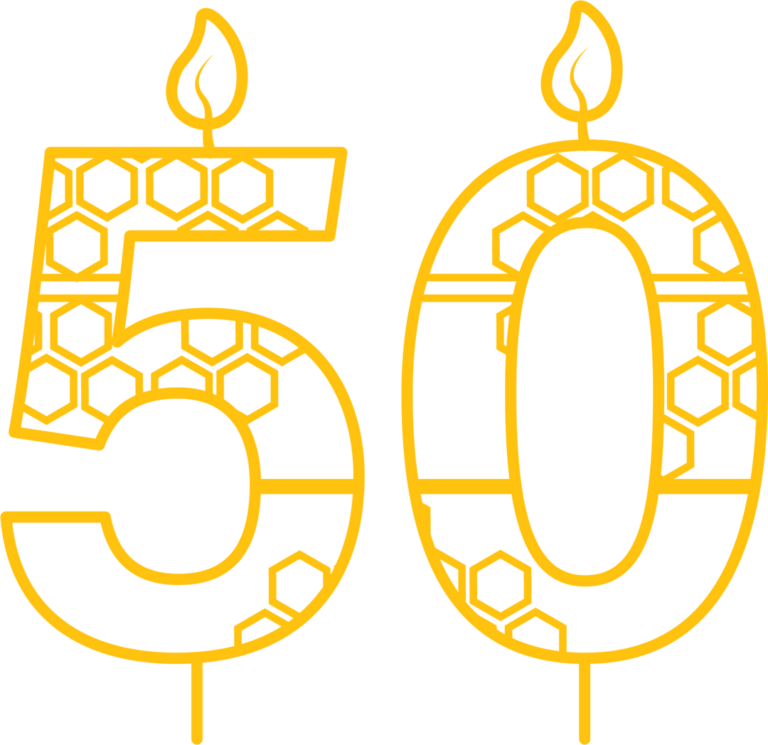 Golden 50 Number Birthday Candle Transparent Background - Download Free Stock Images Pikwizard.com