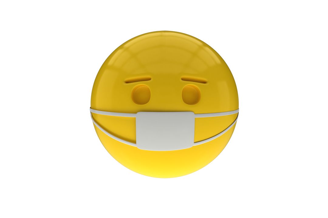 Transparent 3D Smiley Face with Protective Mask - Covid-19 Prevention Emoji - Download Free Stock Images Pikwizard.com