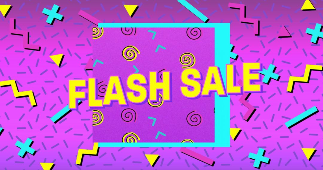 Flash Sale Banner with Vibrant Retro Design - Free Images, Stock Photos and Pictures on Pikwizard.com