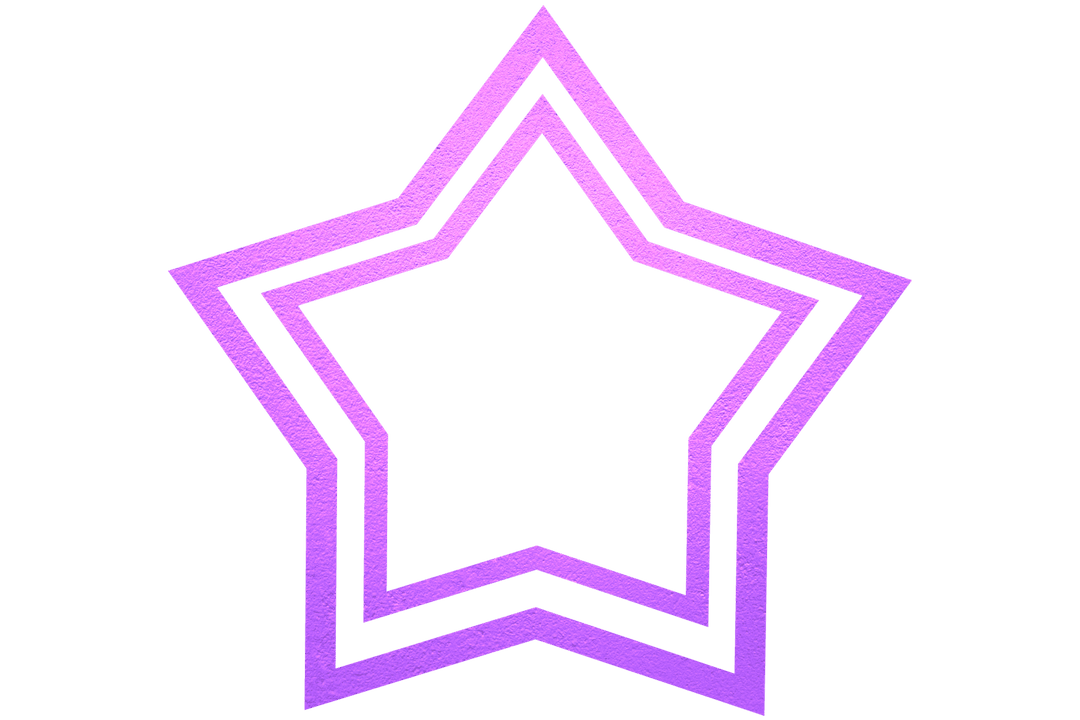 Transparent Purple Geometric Star Outline Icon Illustration