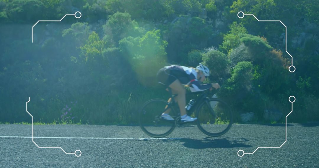 Cycling Enthusiast Gliding Through Nature Landscape