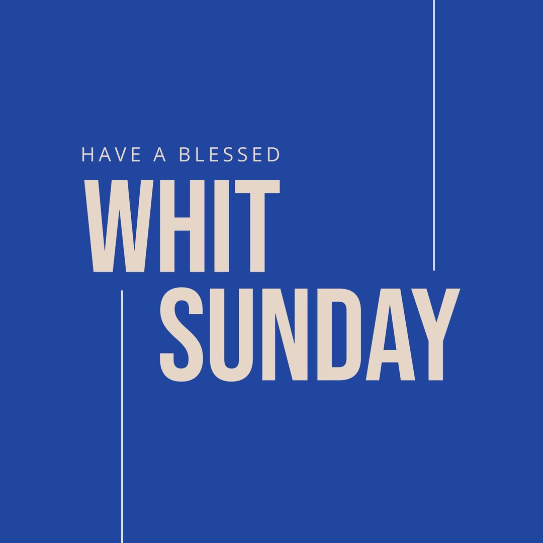 Whit Sunday Blessings on Blue Background