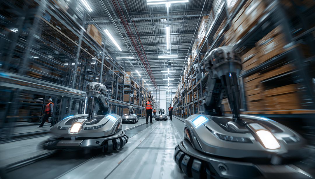 Autonomous Robots Navigating High-Bay Warehouse Aisles While Workers Monitor via Tablets