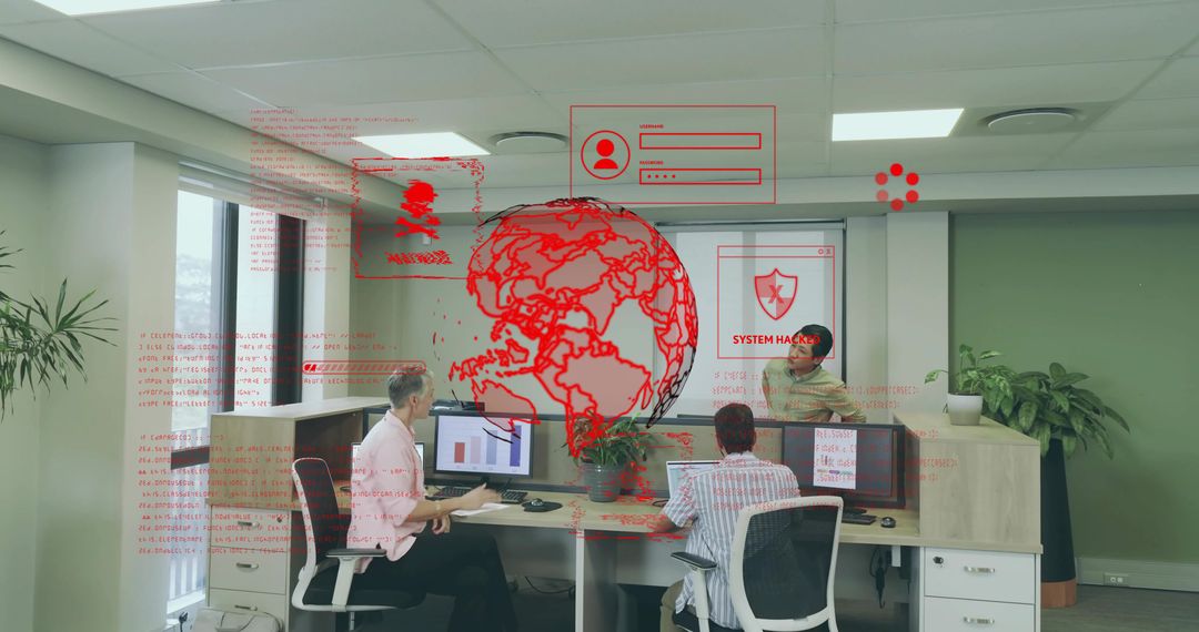 Cybersecurity Visualization with Office Workers Collaborating on Interactive Data