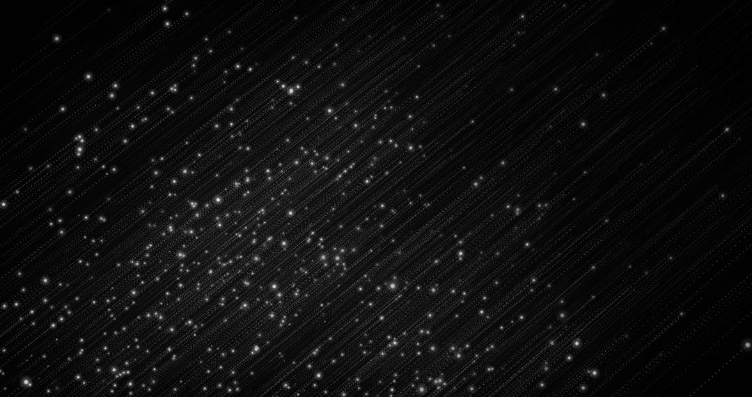 Abstract Digital Display of Moving White Dots on Black Background