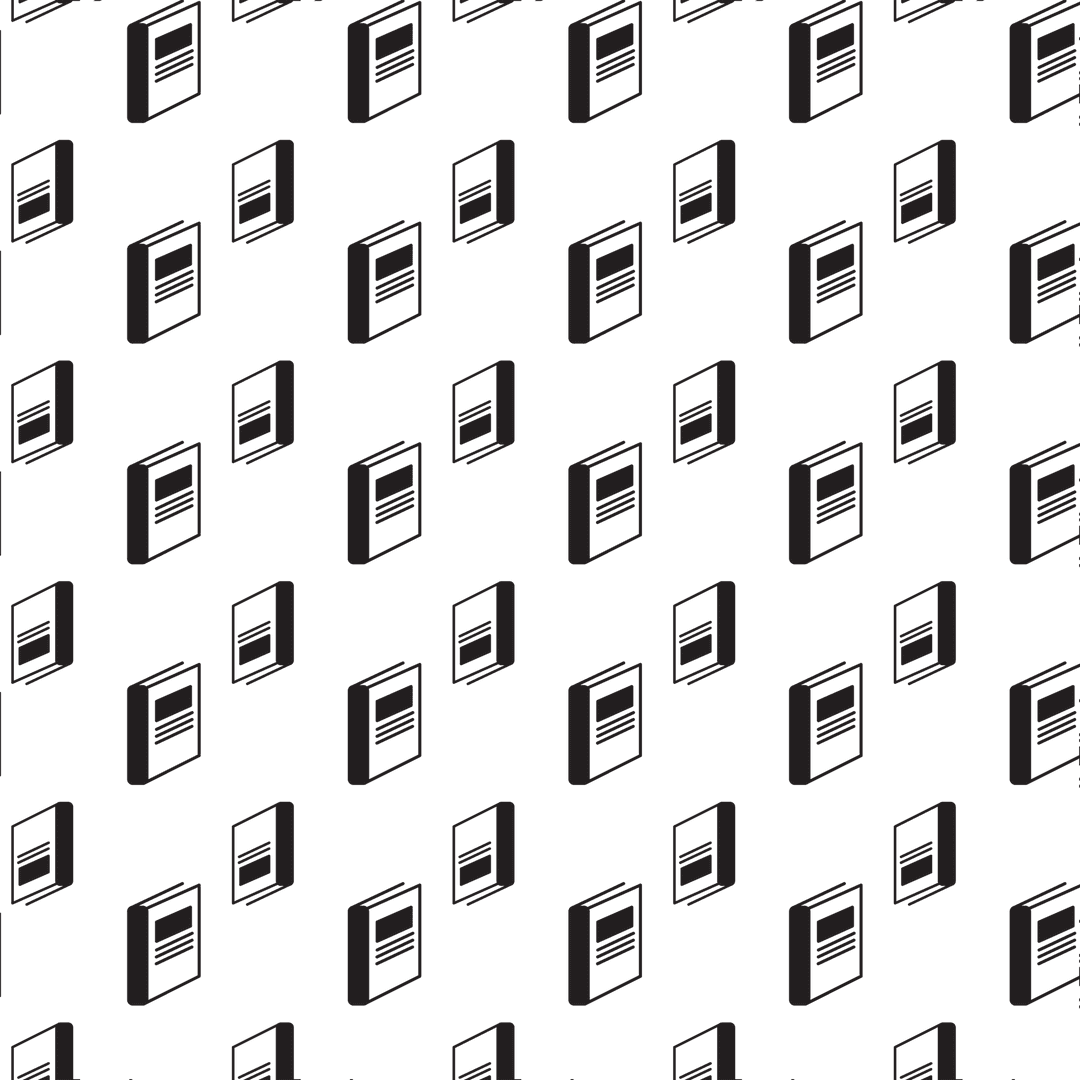 Seamless Repeated Books Pattern on Transparent Background