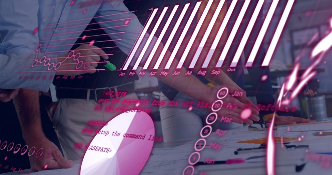 Financial Data Review in Modern Office Space