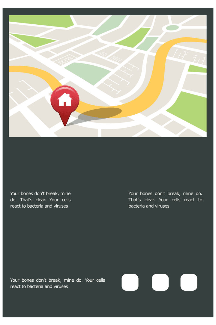 Transparent Digital Map with Location Pin Illustration for Navigation