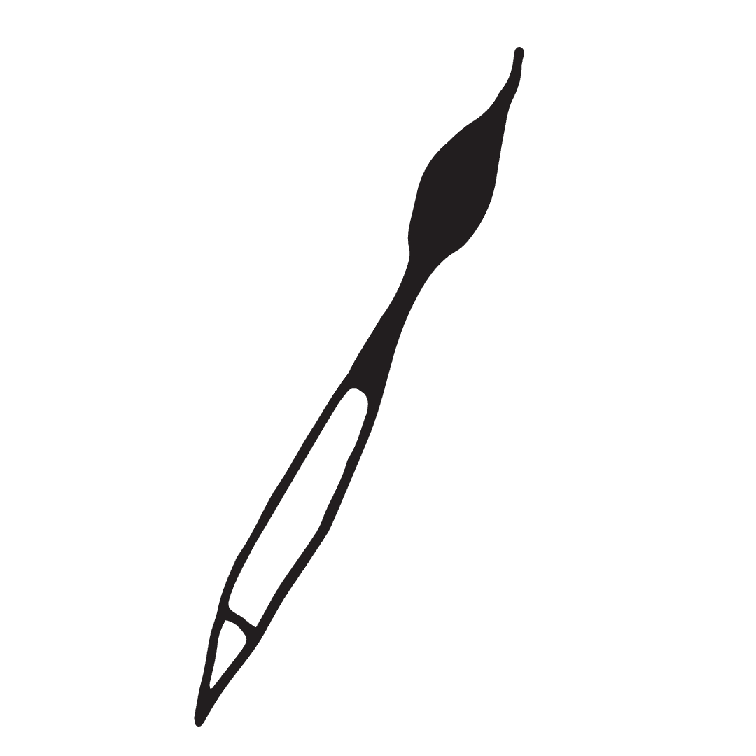 Black Paintbrush Icon on Transparent Background