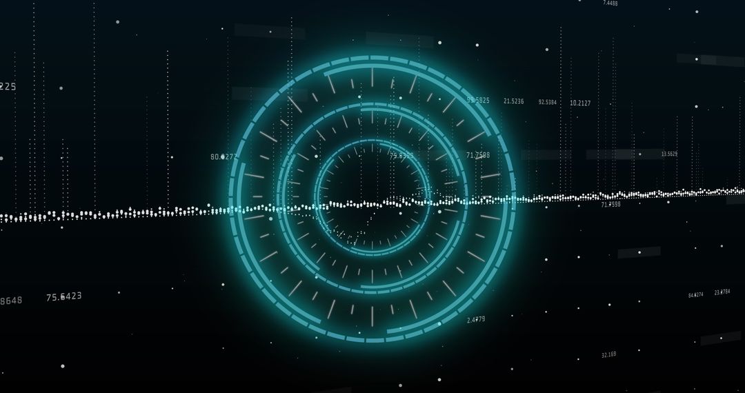 Futuristic Digital Data Analysis with Neon Interface