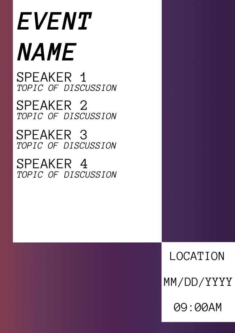 Minimalist Conference Poster Template with Speaker Details