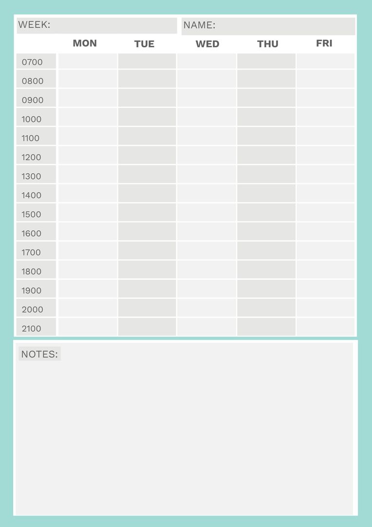 Editable Weekly Planner Template for Efficient Time Management - Download Free Stock Images Pikwizard.com