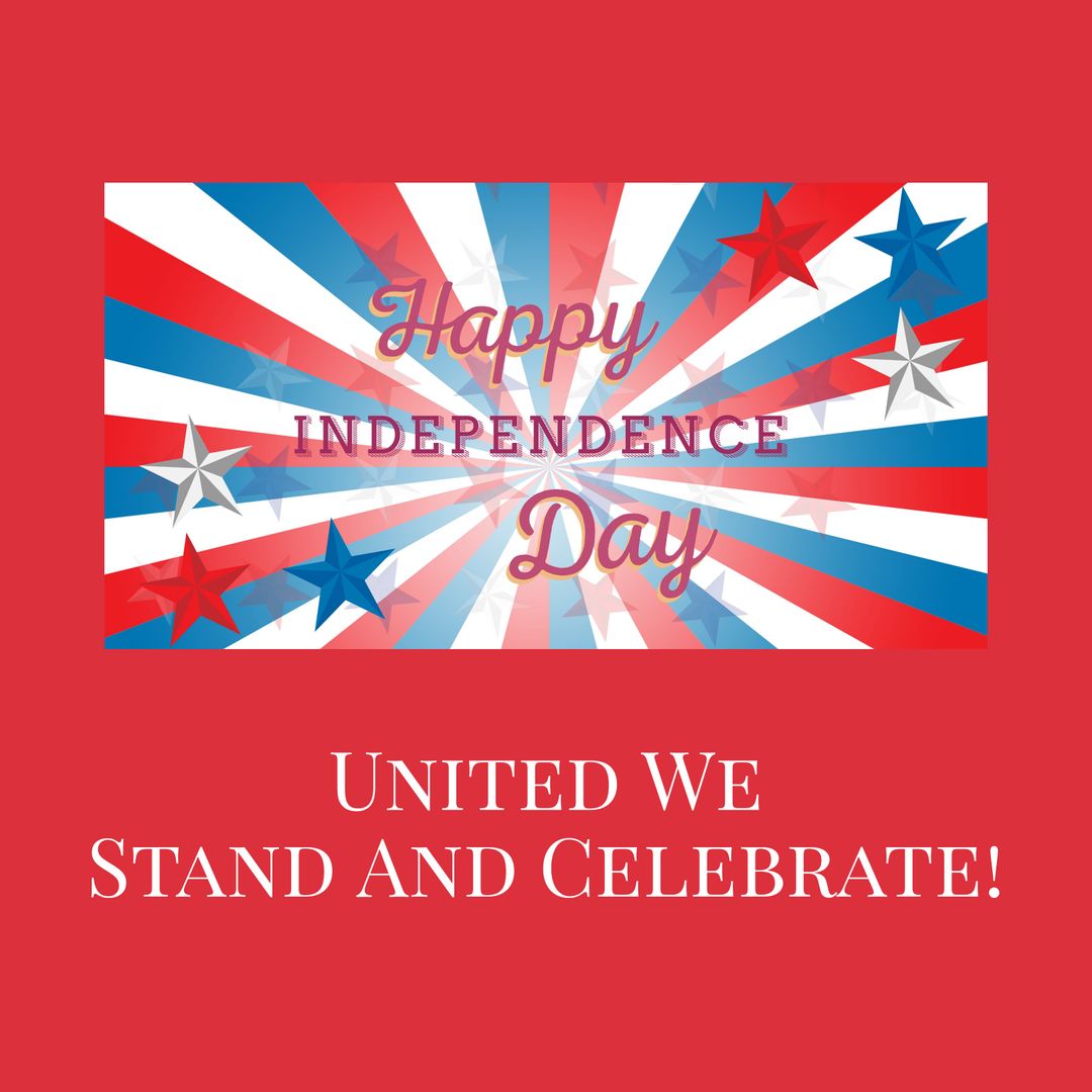 Bold Independence Day Celebration Banner with Stars and Stripes