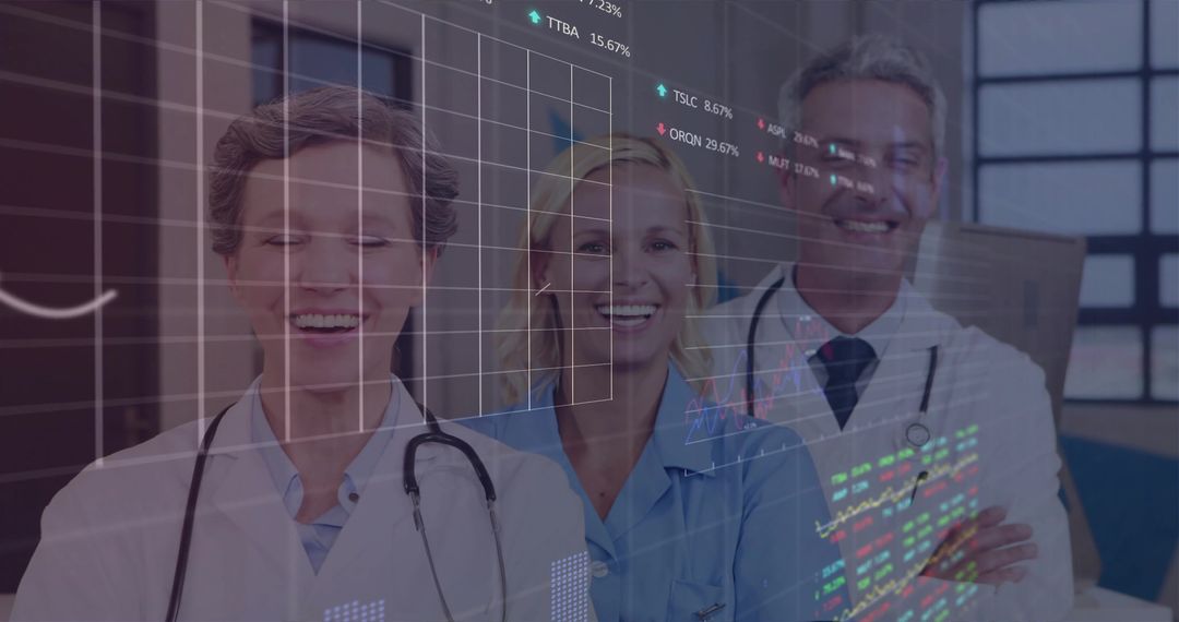 Medical Team Analyzing Digital Data in Clinical Setting