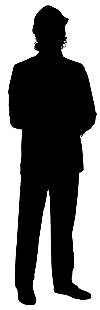 Silhouette of Man with Arms Crossed Dustoring Transparent Style