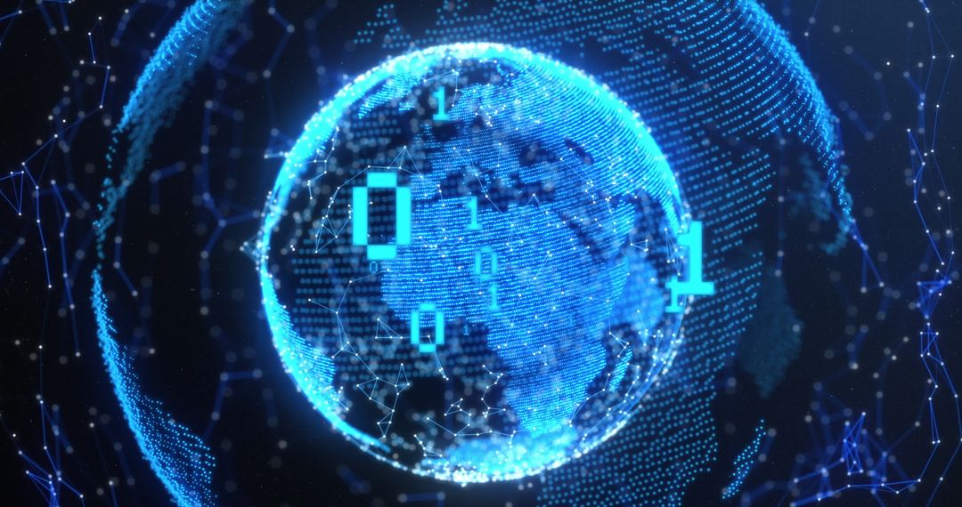 digital earth with binary code overlay technology concept - Free Images, Stock Photos and Pictures on Pikwizard.com