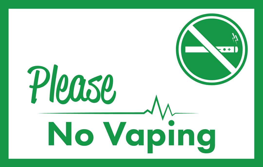 Please No Vaping Notice with Bold Typography on Transparent Background