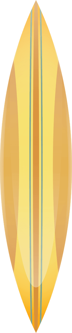 Orange Surfboard on Transparent Background for Swimming Designs