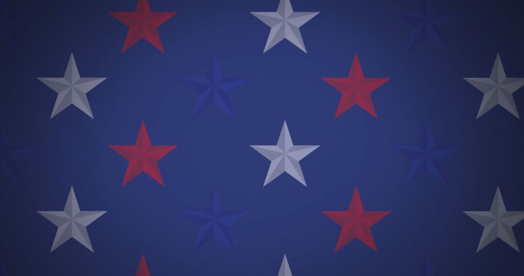 Seamless Patriotic Star Pattern on Blue Background