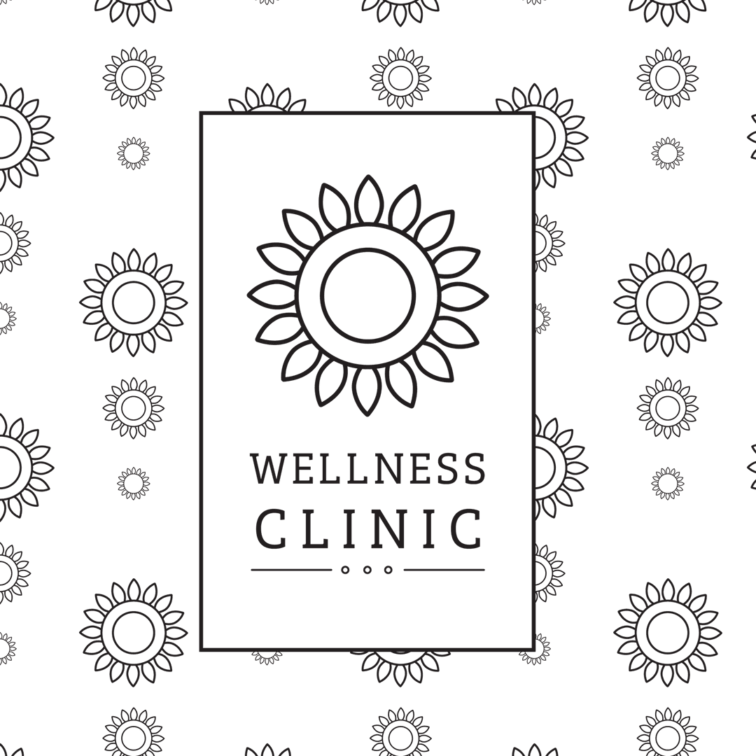 Transparent Wellness Clinic Logo with Flower Pattern