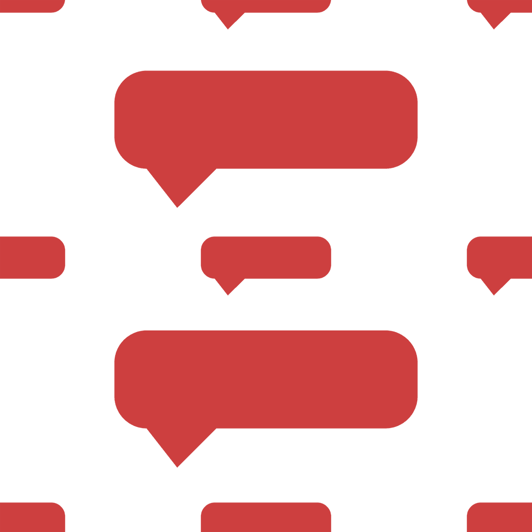 Seamless Red Speech Bubbles on Transparent Background