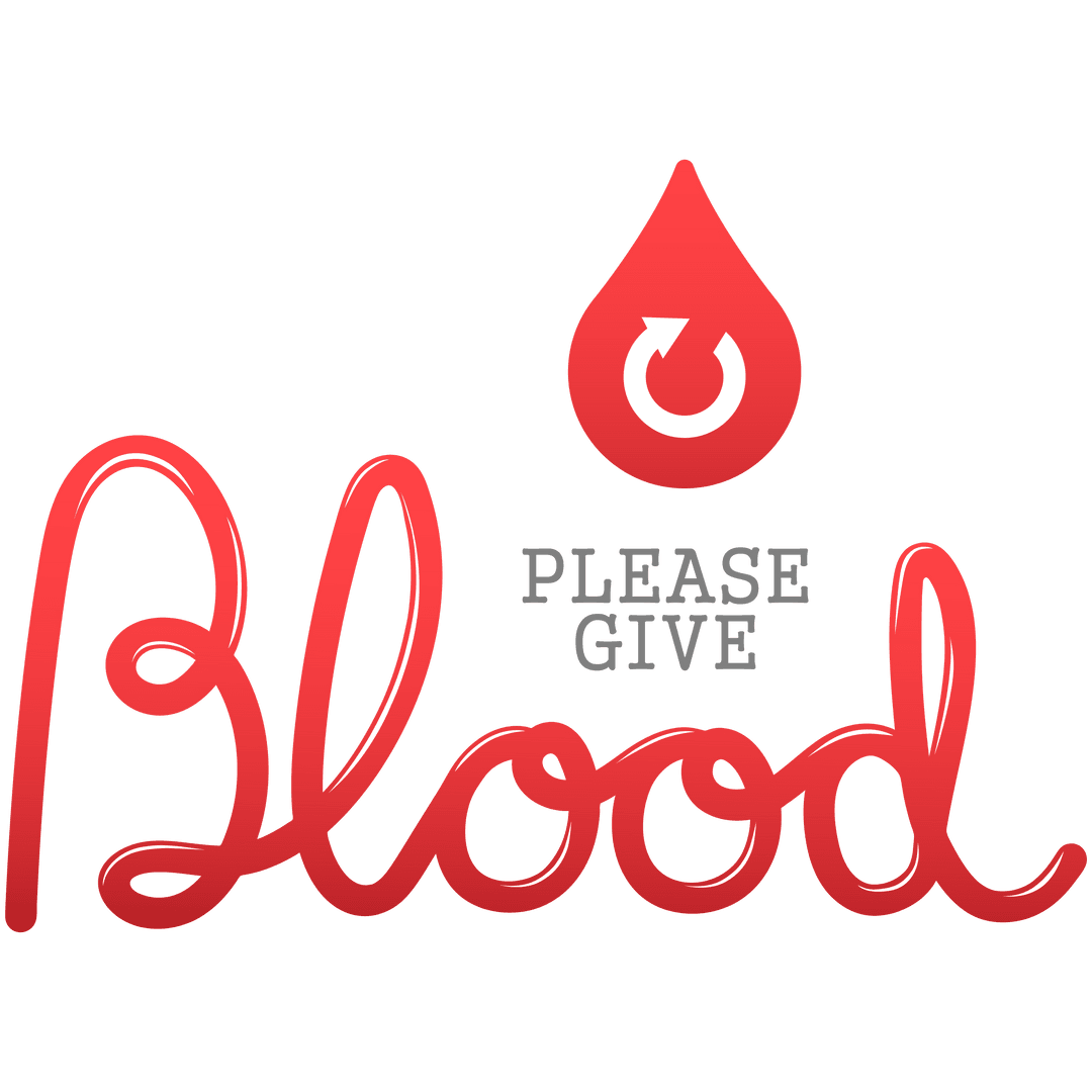 Transparent Blood Donation Message with Red Blood Drop Icon