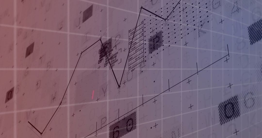 Futuristic Analytics Interface on Gradient Digital Screen