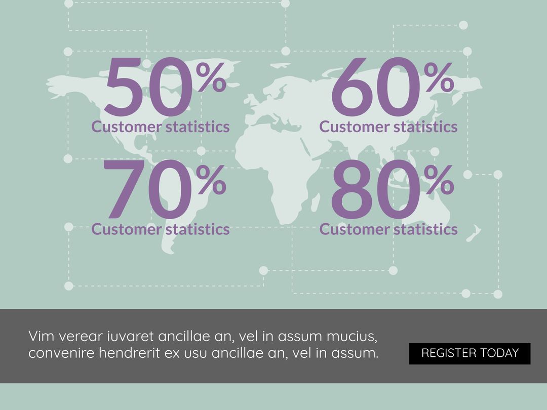 Promotional Template Featuring Global Customer Statistics