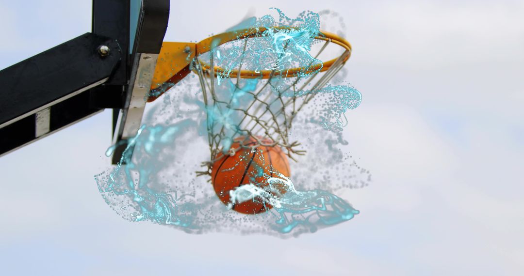 Basketball Hoop Action with Dynamic Water Splash Effect