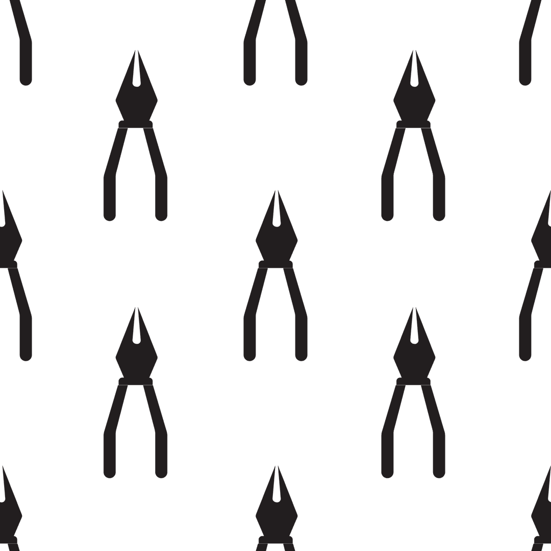Pattern Of Black Pliers On Transparent Background Design