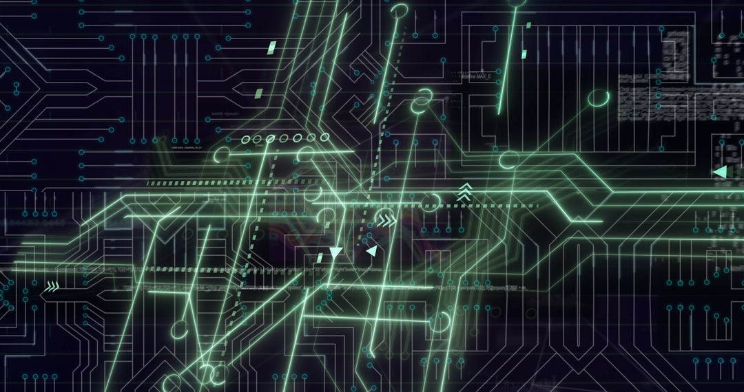 Futuristic Circuit Board Design with Digital Interface