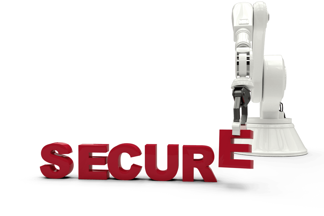 Robotic Arm Assembling Secure Text on Transparent Background - Download Free Stock Images Pikwizard.com