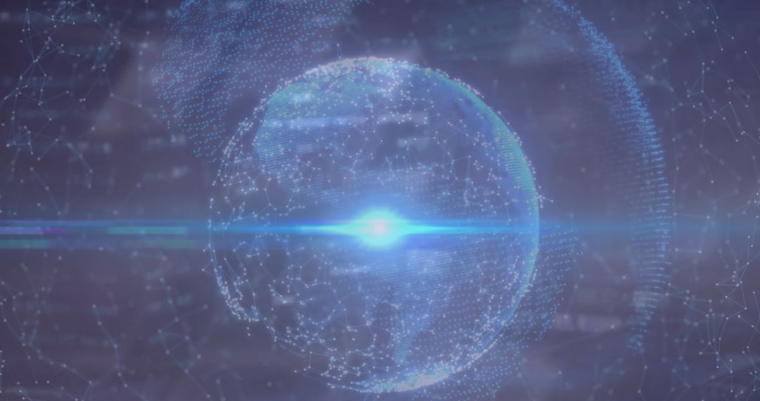 Floating Holographic Sphere with Connecting Nodes in Virtual Display - Free Images, Stock Photos and Pictures on Pikwizard.com