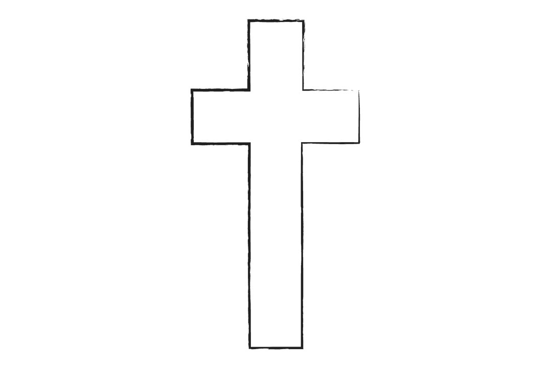 Christian Cross Silhouette on Transparent Background