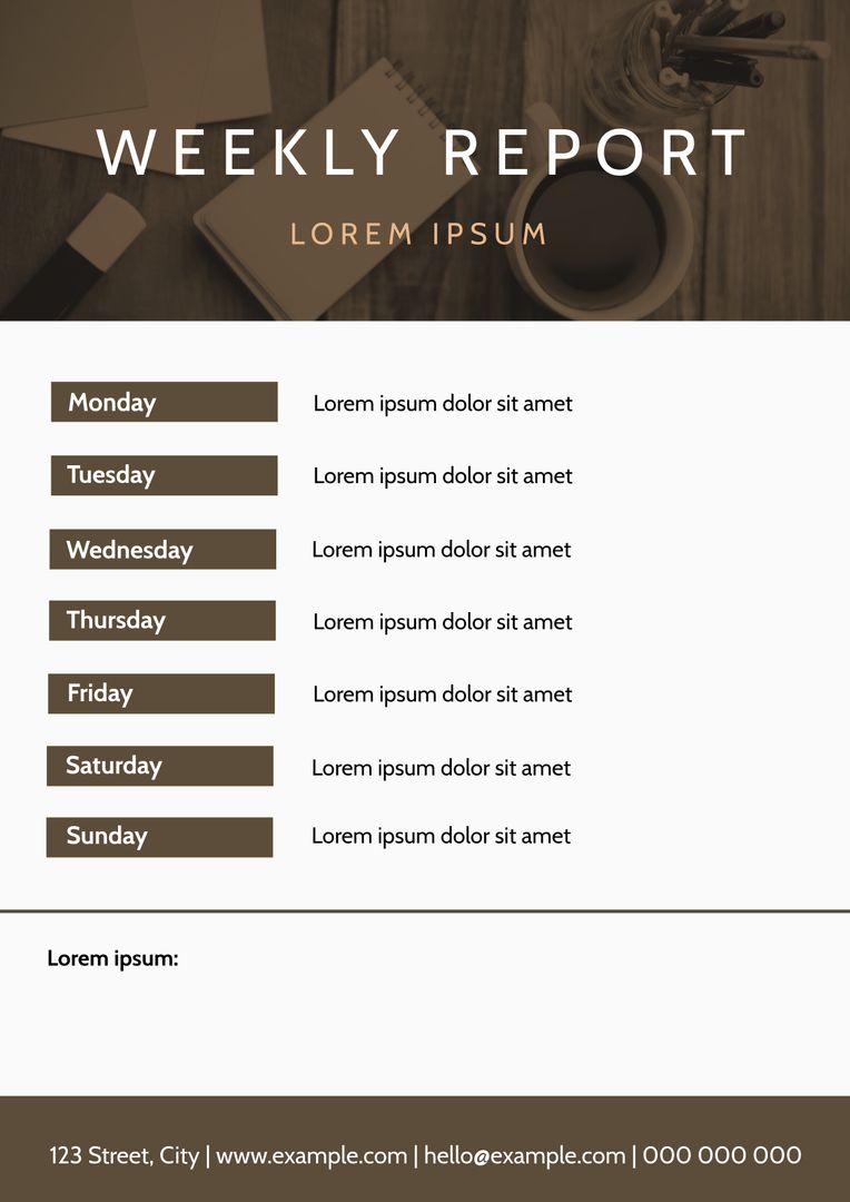 Professional Weekly Report Template with Classic Aesthetic