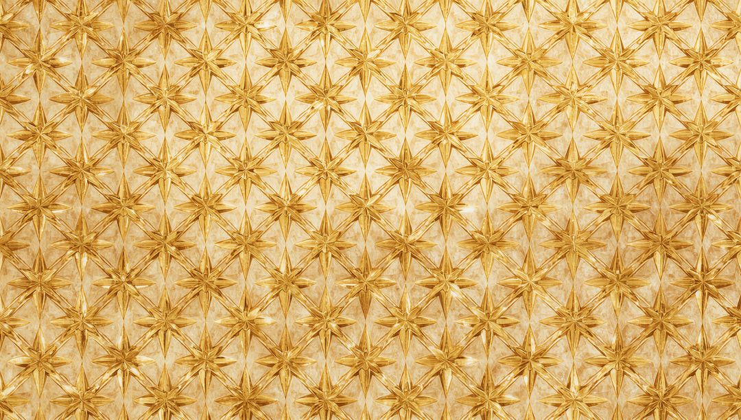 Featuring Tessellated Gold Eight-Pointed Star Rosette Wall Panels with Embossed Metallic Finish