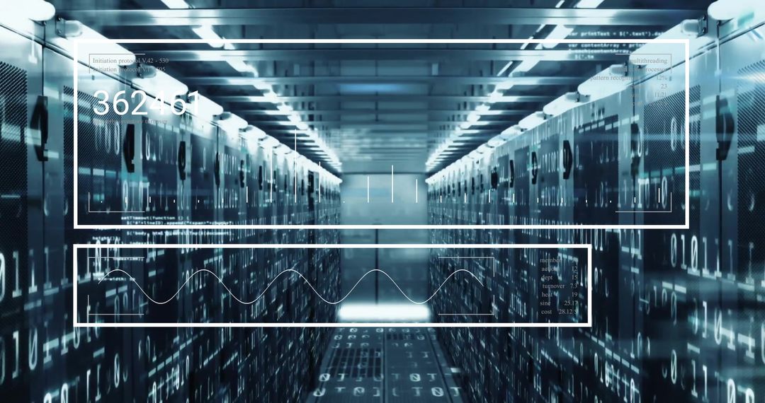 Stylish Digital Data Processing in Advanced Server Room