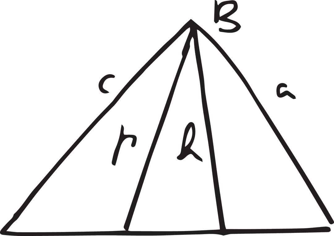 Transparent Geometric Triangle Illustration with Letters