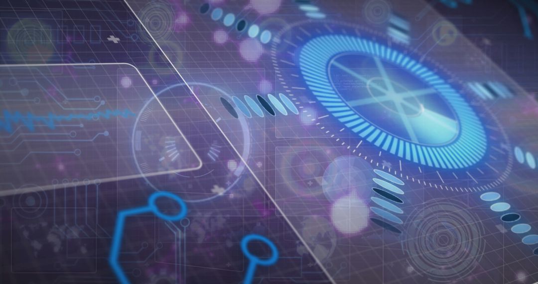 Futuristic Digital Interface Displaying Data Visualization - Free Images, Stock Photos and Pictures on Pikwizard.com
