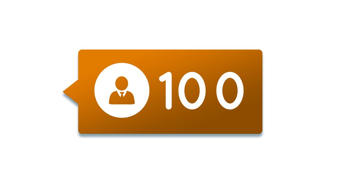 Social Media Notification for 100 New Followers