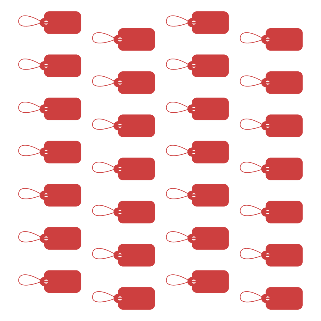 Red Tags Pattern on Transparent Background for Creative Use