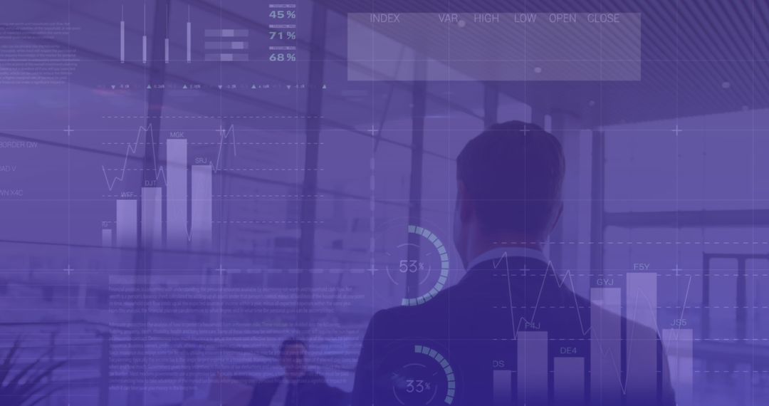 Innovative Businessman Analyzing Digital Data Visualization