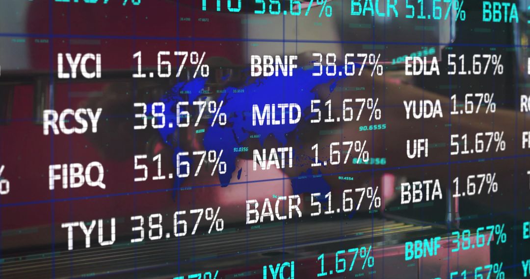 Analyst Reviewing Stock Market Data on High-Tech Monitor